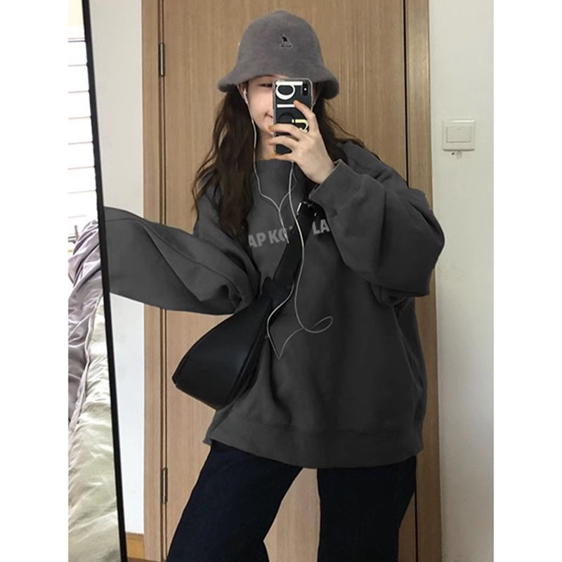 防棉華棉複合牛奶絲300克/銀狐絨400克圓領衛衣女