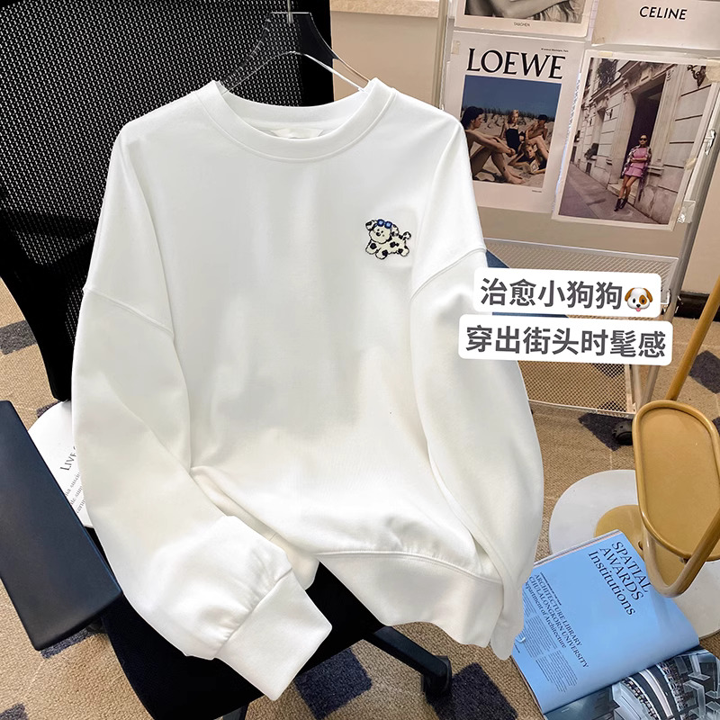 官圖 華棉複合薄款310克/加絨410克 秋冬裝衛衣女印花寬鬆大碼