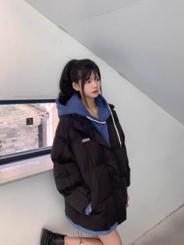 冬季新款韩版宽松小个子短款羽绒棉服女学生bf加厚假两件外套