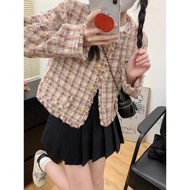 官圖小香風有內里春季短款外套女法式高級感休閒上衣女