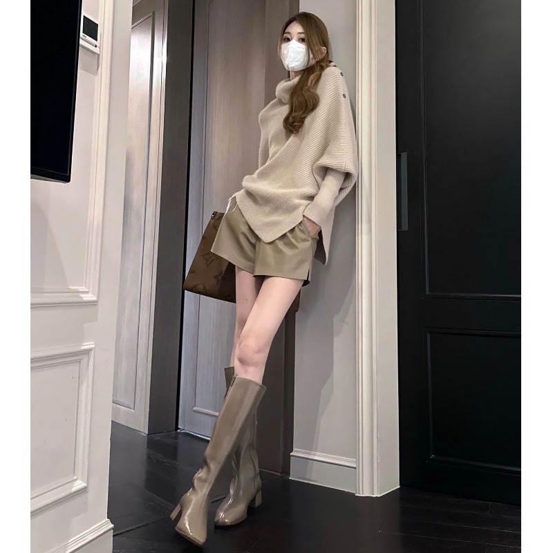 Lazy style high-end super good-looking sweater coat women's autumn and winter design niche cape coat 2023 new style