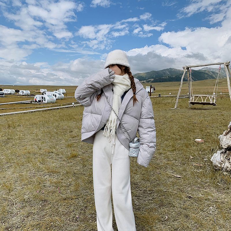 韓國2023冬季新款羽絨棉服女短款高端麵包服洋氣廓形加厚磁吸外套