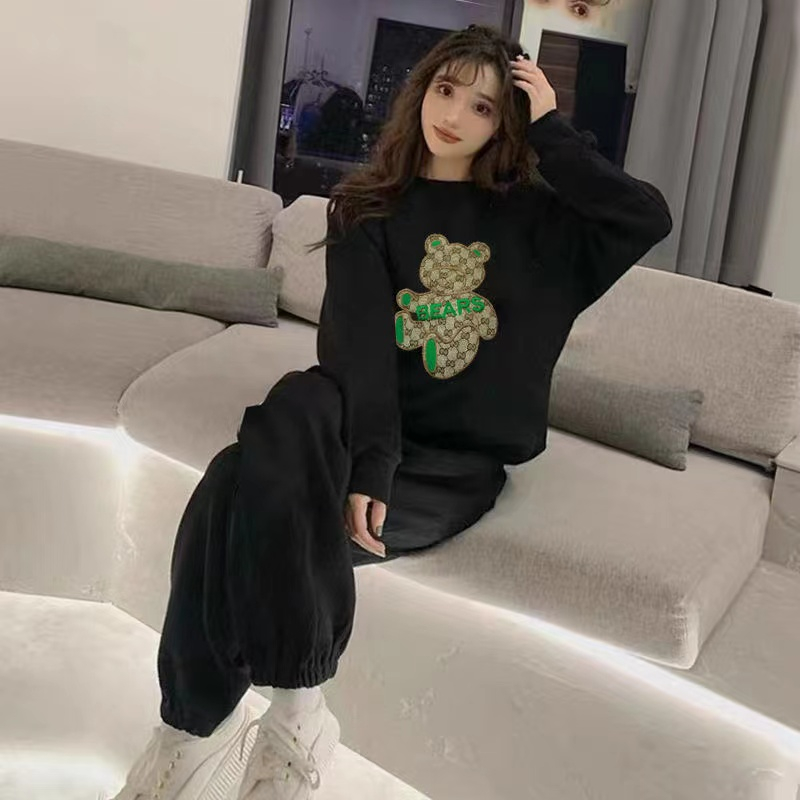 Sweatshirt and sweatpants suit women's winter spring and autumn thin section 2023 new style fashionable and age-reducing leisure sports two-piece set