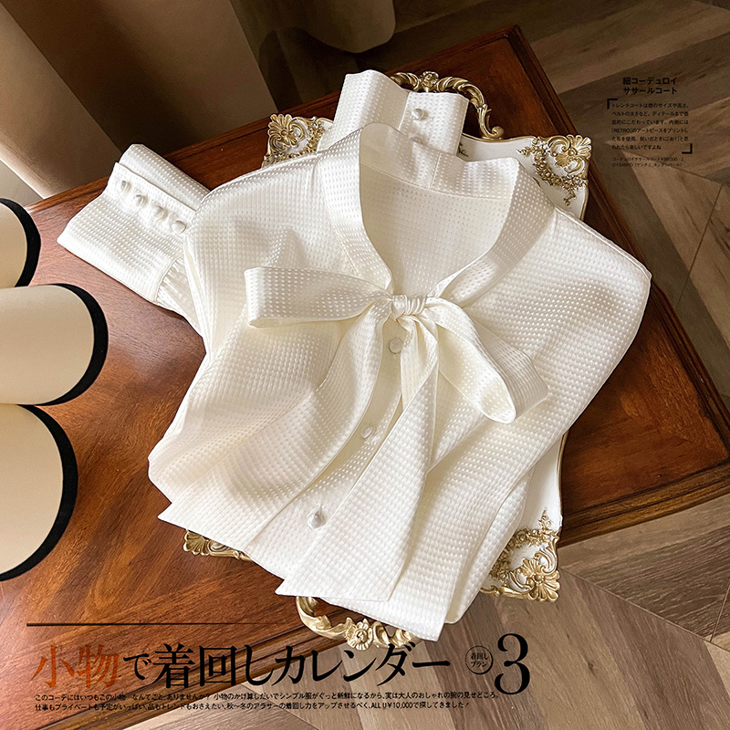 殿奢JI簡質感~法單L家2023秋季新品真絲襯衫女長袖氣質桑蠶絲上衣