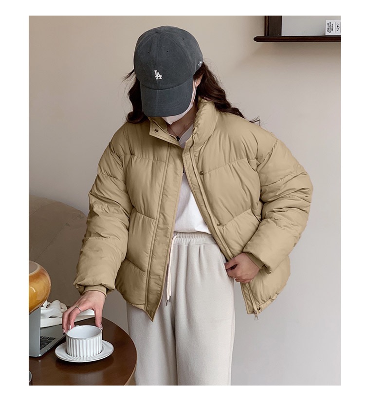 Classic Simple Down Jacket Women 2023 New Short Style Small Breasts Korean Style Lightweight Loose Bread Jacket