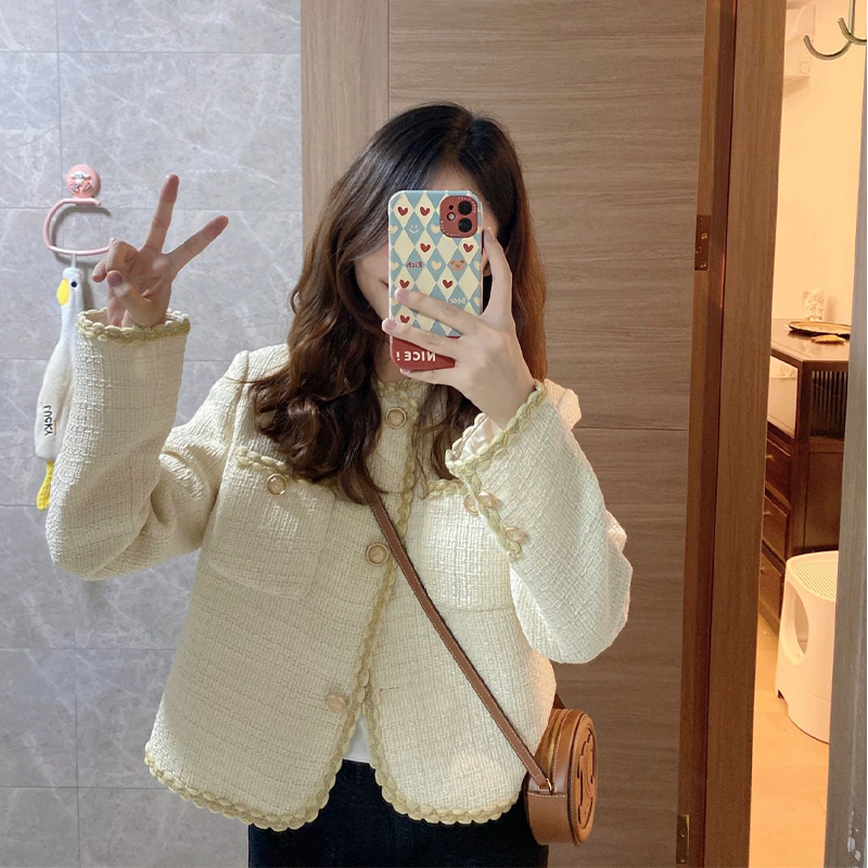 法式小香風外套女春秋新款高級感氣質名媛小個子短款上衣