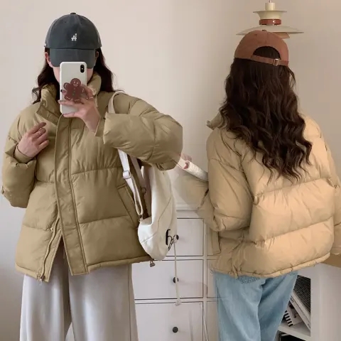 經典簡約羽絨服女2023年潮短款小個子奶呼呼韓版女輕便寬鬆麵包服