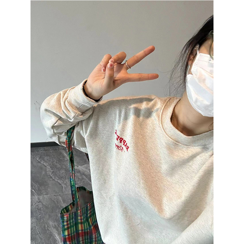防棉華棉複合牛奶絲300克/銀狐絨400克圓領衛衣女