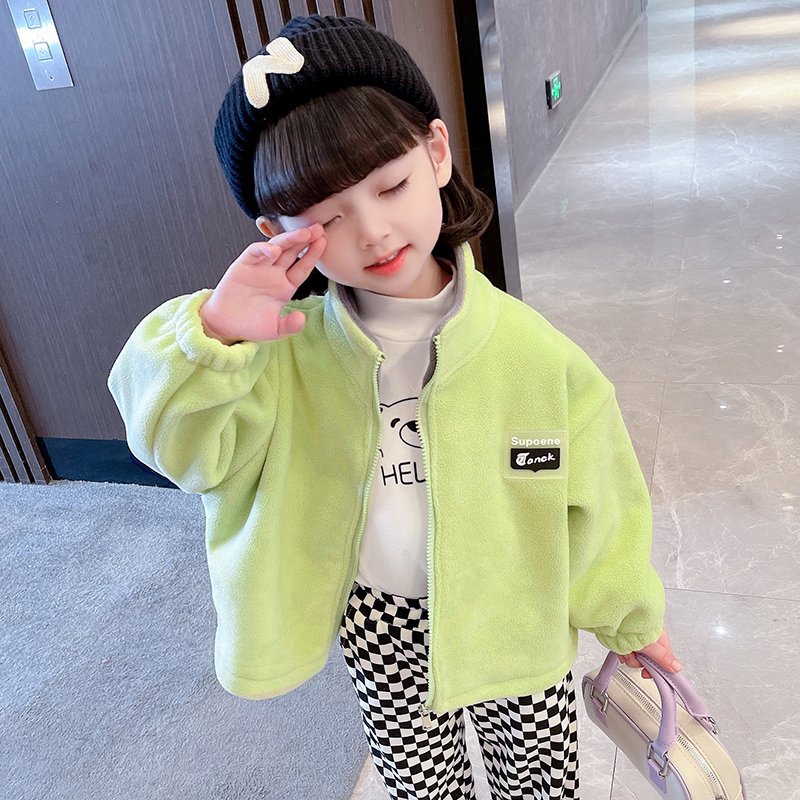 Austrian Velvet Composite Beibei Velvet 450g Girls' Jacket Winter Thickened Children's Clothing Plus Velvet Winter Clothes