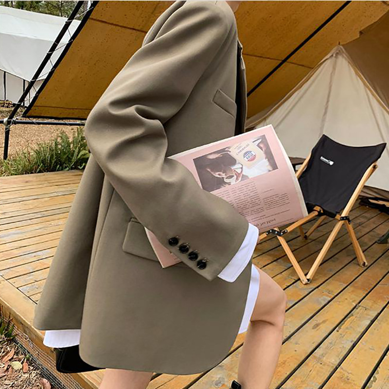 Blazer women's spring and autumn 2023 new Korean style high-end street-friendly small thin style casual small suit