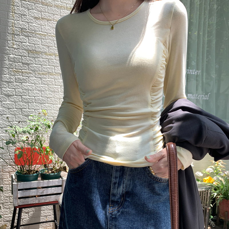 Tailor it as you like, niche long-sleeved T-shirt for women, new autumn style, Korean version, irregular chic top, hot girl bottoming shirt