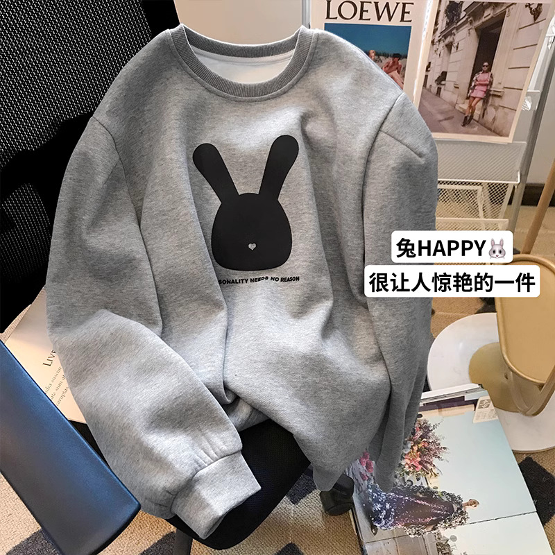 官圖 華棉複合薄款310克/加絨410克 秋冬裝衛衣女印花寬鬆大碼
