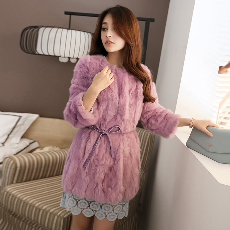Fur coat women's winter wear 2023 new fashionable young rex rabbit fur mid-length coat plush coat