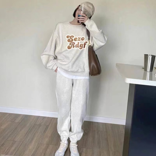 Fashion casual suit for women new  early autumn loose slim sweatshirt Korean style sports two-piece set