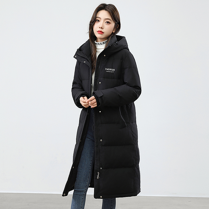 Real shot of ins down jacket for women 2023 new thick cotton jacket mid-length Korean style cotton jacket
