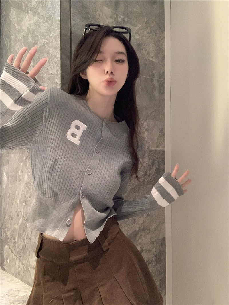 今年流行針織衫女秋冬辣妹毛衣打底衫外套開衫別致設計感小眾上衣