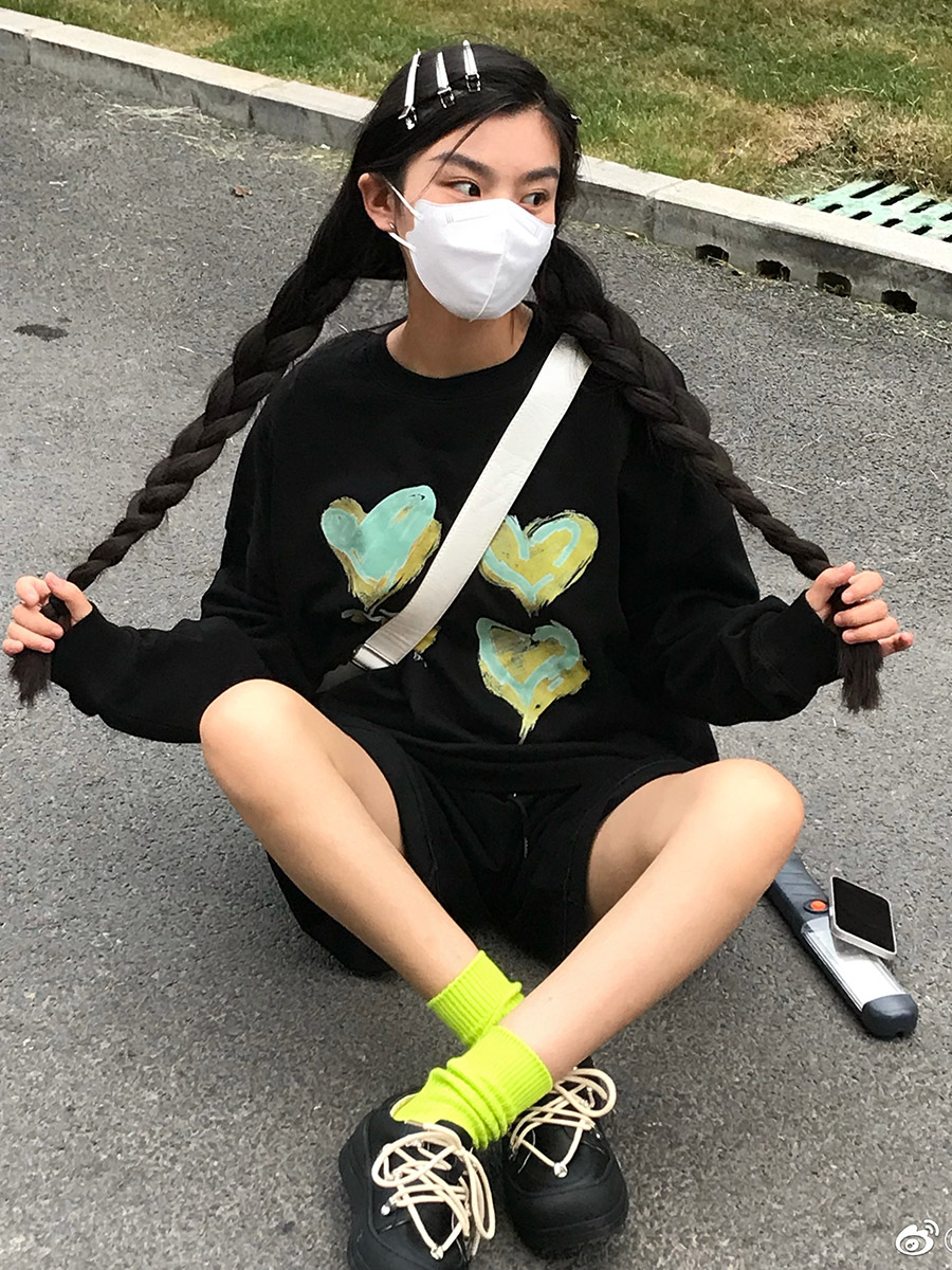 官圖 華棉複合薄款310克/加絨410克 秋冬裝衛衣女印花寬鬆大碼