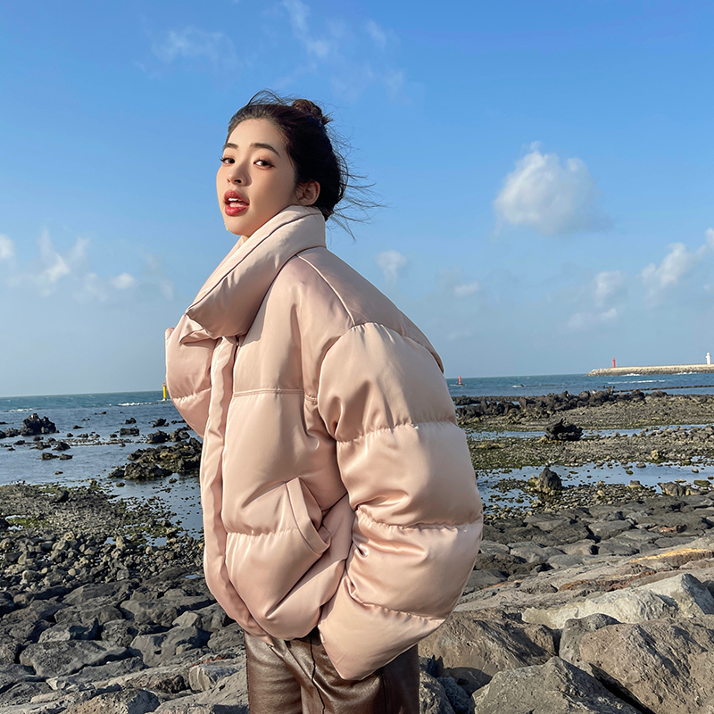 實拍2023新款琉光韓版加厚羽絨棉服麵包服短款外套女冬上衣