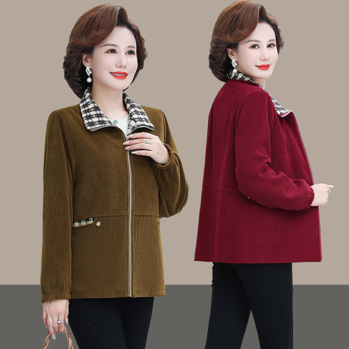 Thick velvet jacket for women, new style, winter casual loose short top, middle-aged and elderly mother's jacket