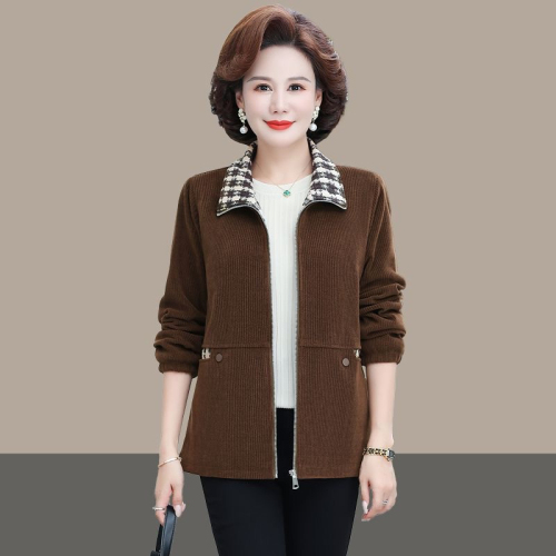 Thick velvet jacket for women, new style, winter casual loose short top, middle-aged and elderly mother's jacket