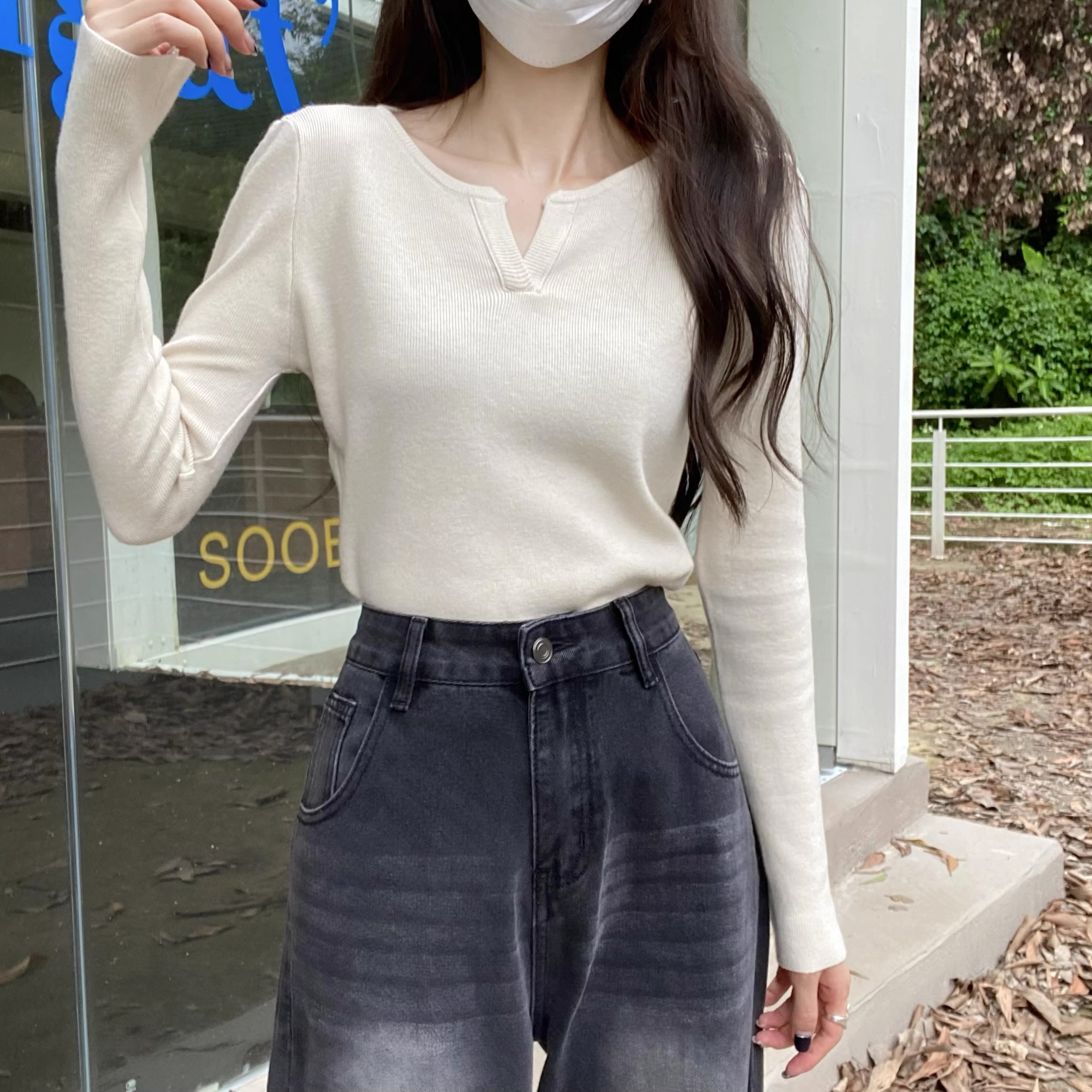 漂亮別致針織衫2023秋季新款女裝慵懶風百搭氣質修身顯瘦長袖上衣
