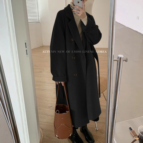 Japanese woolen coat for women in autumn and winter new style woolen coat small medium length Hepburn style