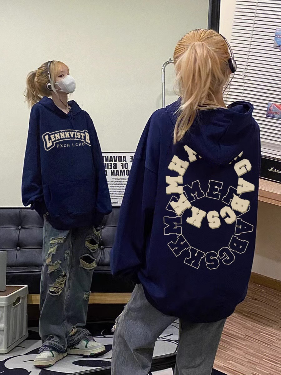 Anti-cotton Chinese cotton composite milk silk 300g/silver fox velvet 400g hooded sweatshirt for women