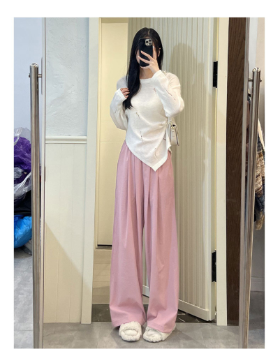 Live Broadcast Quality Cotton Linen Wide Leg Pants Women's High Waist Drape Sun Protection Casual Yamamoto Pants Pleated Pants