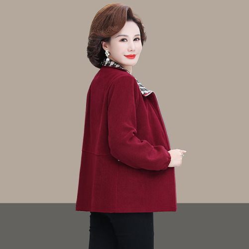 Thick velvet jacket for women, new style, winter casual loose short top, middle-aged and elderly mother's jacket