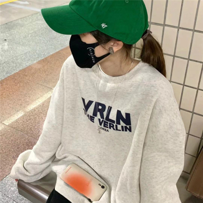 250g David's Korean lettered personalized round neck printed velvet thickened primary school student tops women's sweatshirts