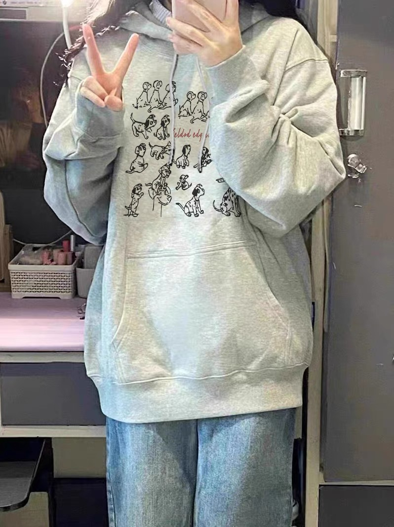 Anti-cotton Chinese cotton composite milk silk 300g/silver fox velvet 400g hooded sweatshirt for women
