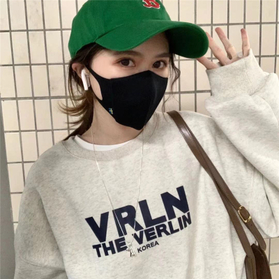 250g David's Korean lettered personalized round neck printed velvet thickened primary school student tops women's sweatshirts