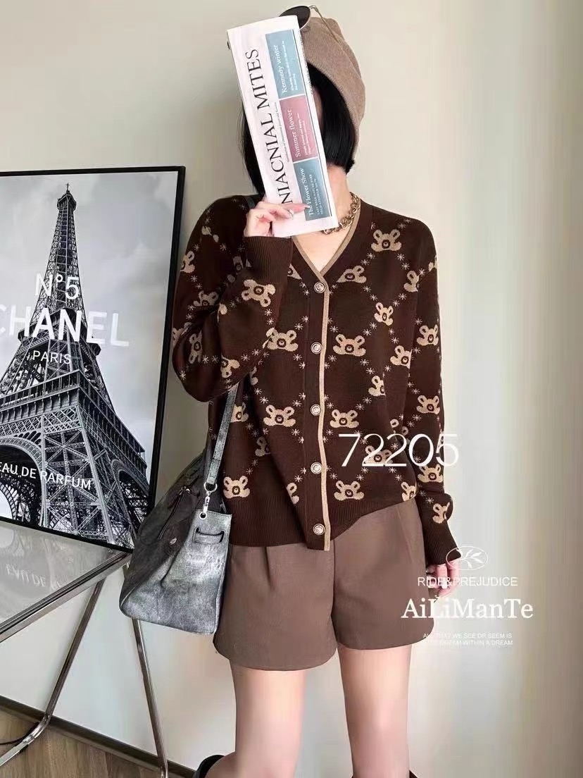 Xiaoxiangfeng wool knitted cardigan jacket for women 2023 autumn and winter new v-neck jacquard style top for women
