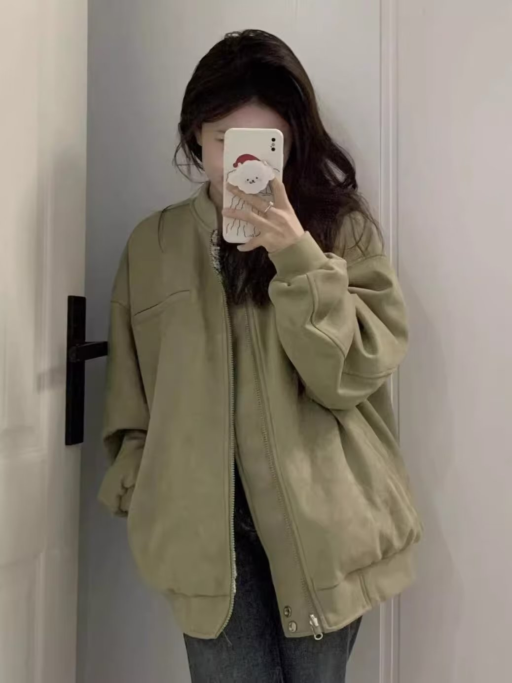 American retro double-sided solid color baseball uniform for women 2023 spring and autumn new casual loose jacket trendy ins
