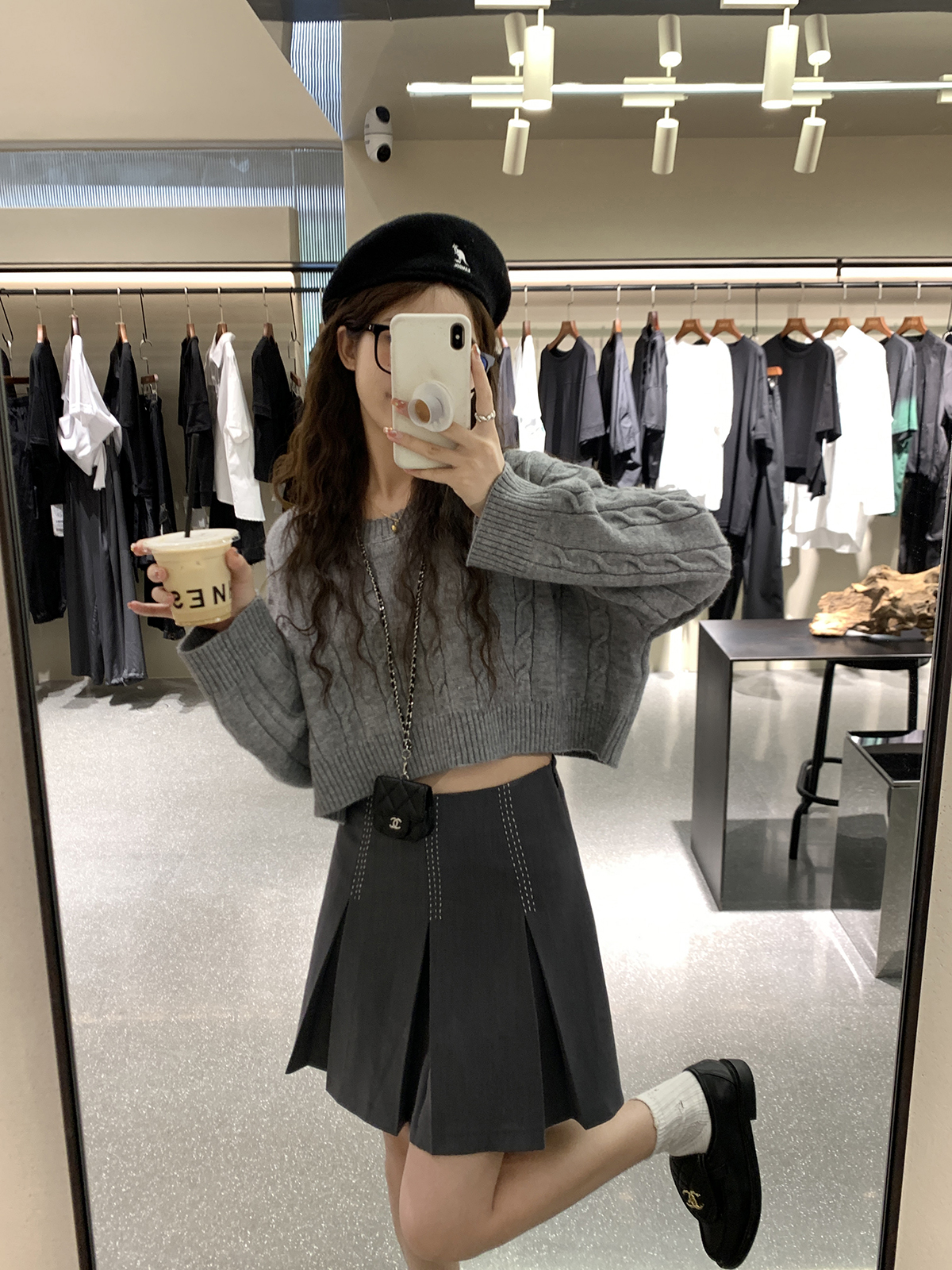 韓版圓領短款長袖純色毛衣女2023秋冬新款針織打底衫上衣