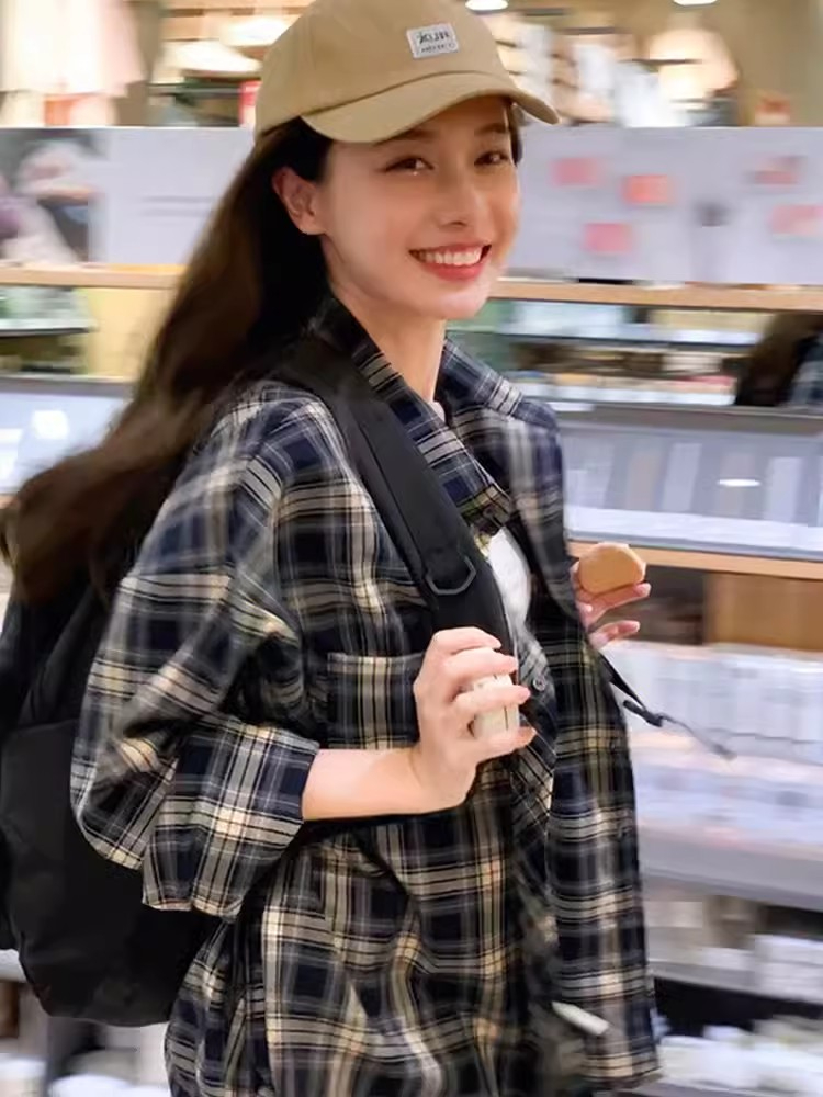 慵懶風寬鬆襯衣開衫外套長袖上衣春夏秋冬季