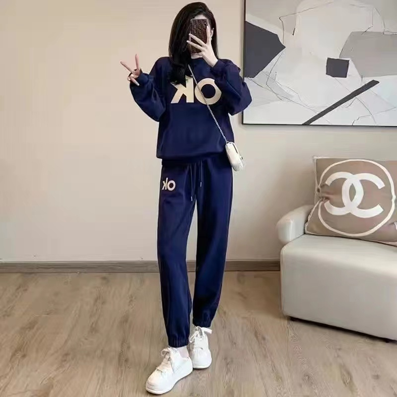 美式炸街衛衣衛褲套裝女2023秋款女裝新款時尚休閒運動服兩件套潮