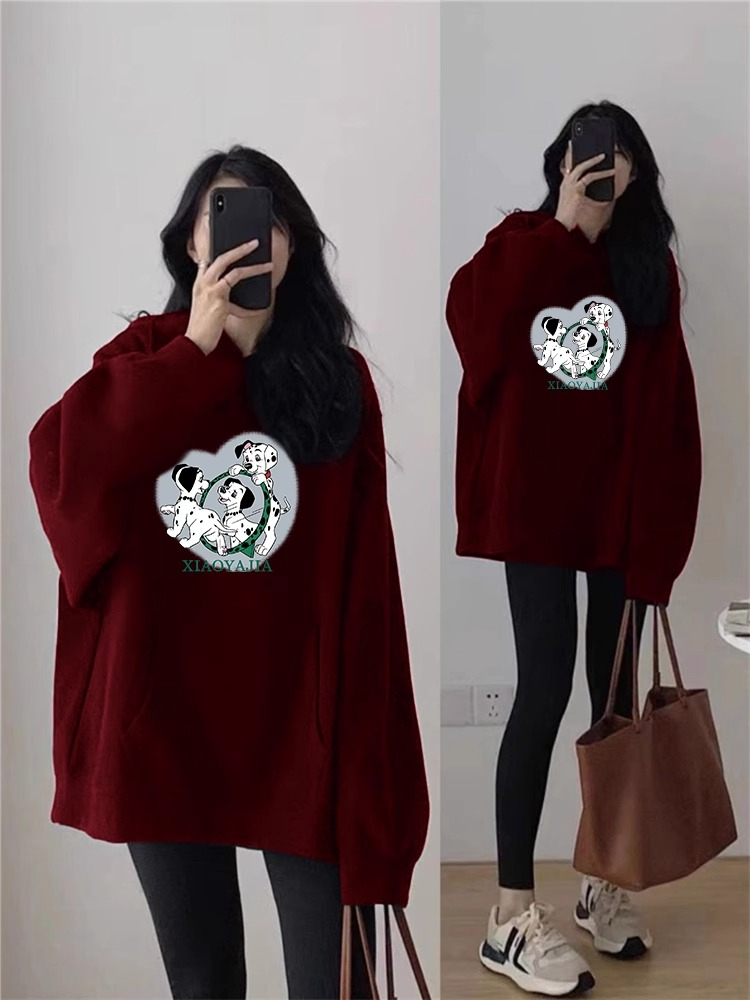 Anti-cotton Chinese cotton composite milk silk 300g/silver fox velvet 400g hooded sweatshirt for women