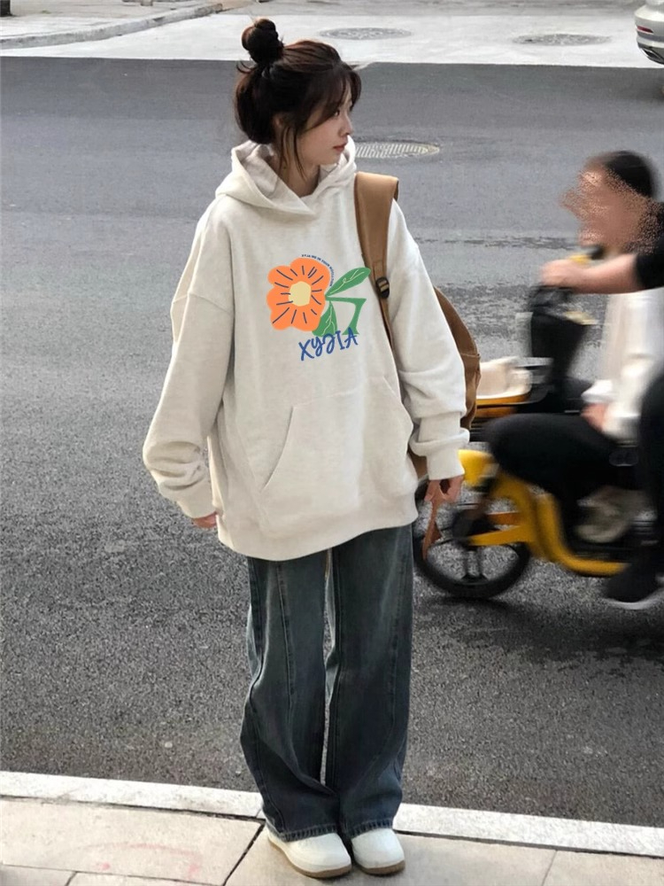 Anti-cotton Chinese cotton composite milk silk 300g/silver fox velvet 400g hooded sweatshirt for women