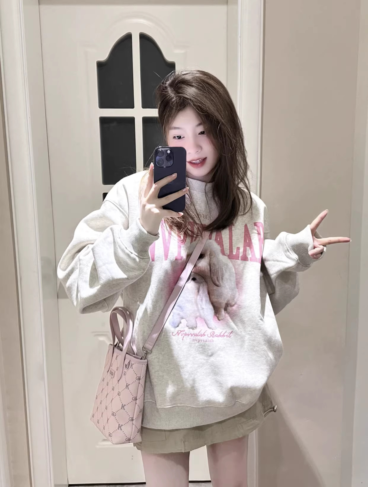 韓版休閒華棉複合薄款310克/加絨410克 秋冬裝衛衣女印花寬鬆大碼