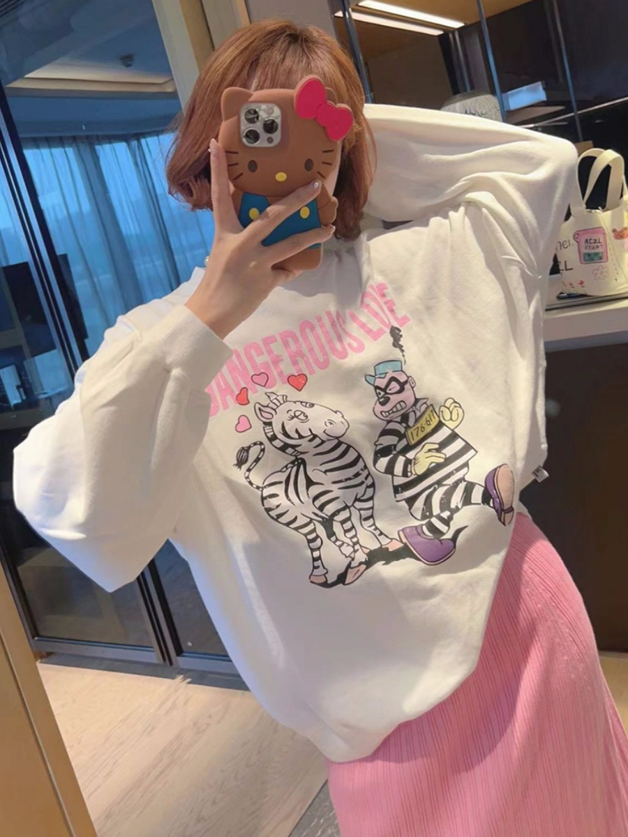 秋裝薄款衛衣女大碼 後包領 拉肩線 M-XXXL