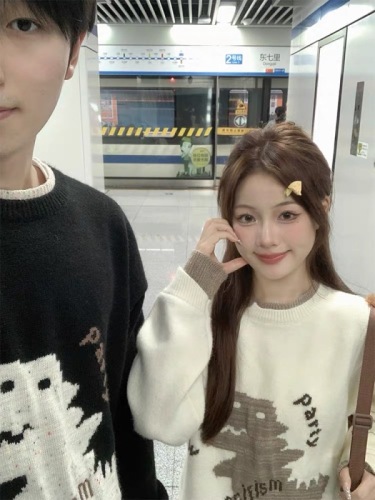 Different couple sweaters 2023 early autumn and winter new fashion internet celebrity clothes high-end suit special