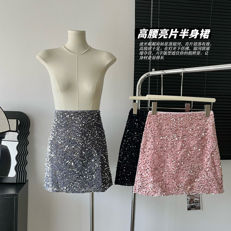 Actual shot~ New style short skirt, stylish bling sequin skirt, slimming and stylish skirt for women