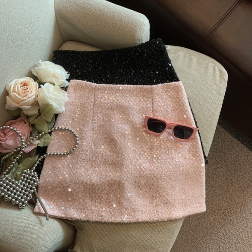 Photographed Fall/Winter Chanel-style sequin A-line mini dress