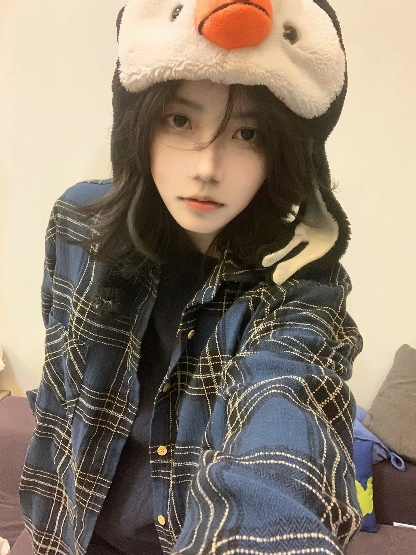 美式復古格子襯衫女春秋2023新款寬鬆襯衣外套設計感小眾長袖上衣