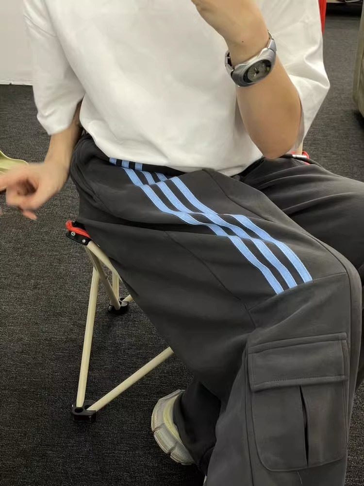 原版做法 原版尺寸 純棉華棉美式三條槓運動褲女