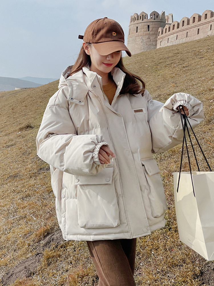 2023 Internet celebrity new Korean design down jacket and cotton coat for small women, short loose coat