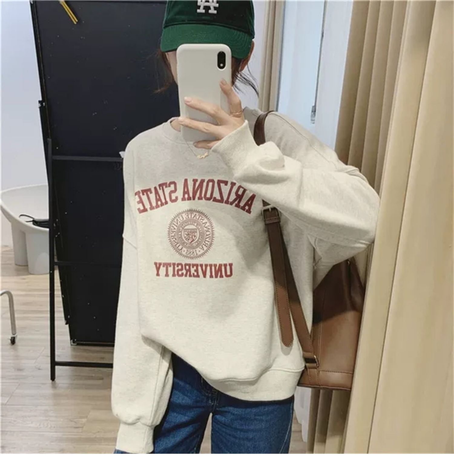 韓國新款華棉複合薄款310克/加絨410克 秋冬裝衛衣女印花寬鬆大碼