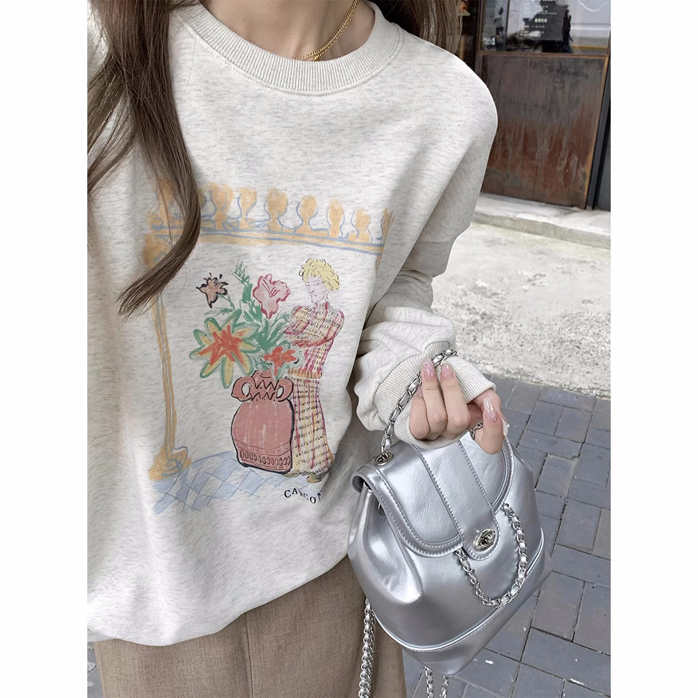 2023年新款寬鬆休閒  秋裝薄款衛衣女大碼 後包領 拉肩線 M-XXXL