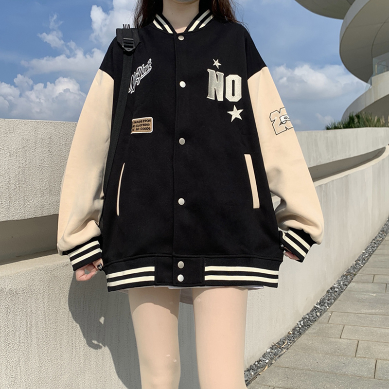 華棉復牛奶絲310克大碼300斤刺繡棒球服外套衛衣女